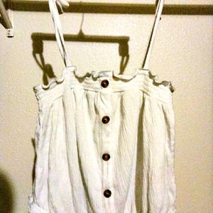 No boundaries white all button shirt